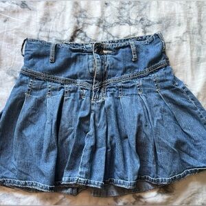 Cute Jean Pleated Skirt